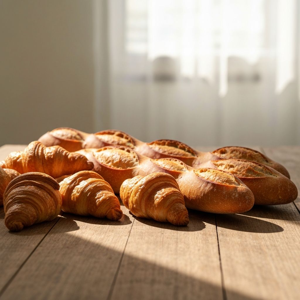 Fresh artisanal French bread and pastries